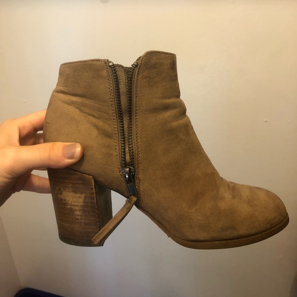 Tan booties